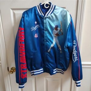 90s Vintage MLB DODGERS Starline bomber Jacket Darryl Strawberry Men XL baseball